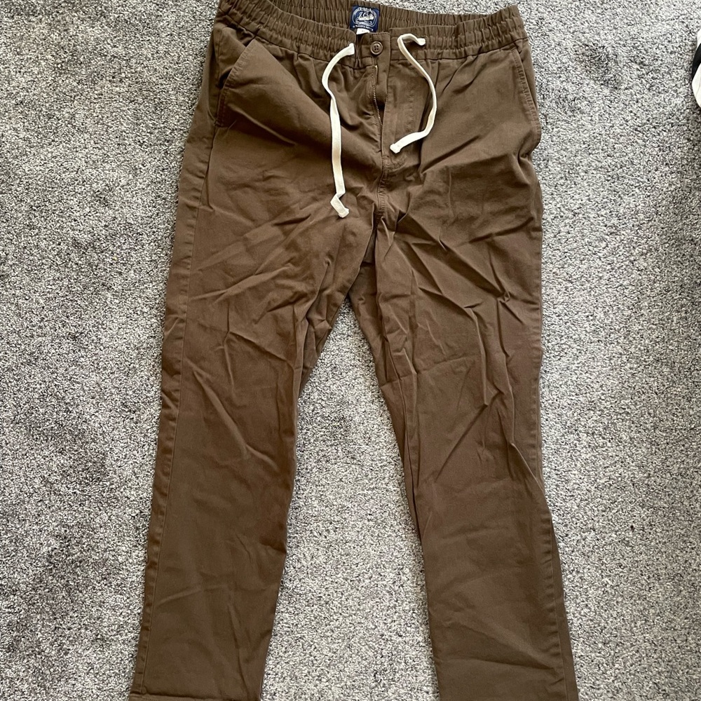 Worn once J.Crew brown pants with stretch waist and button